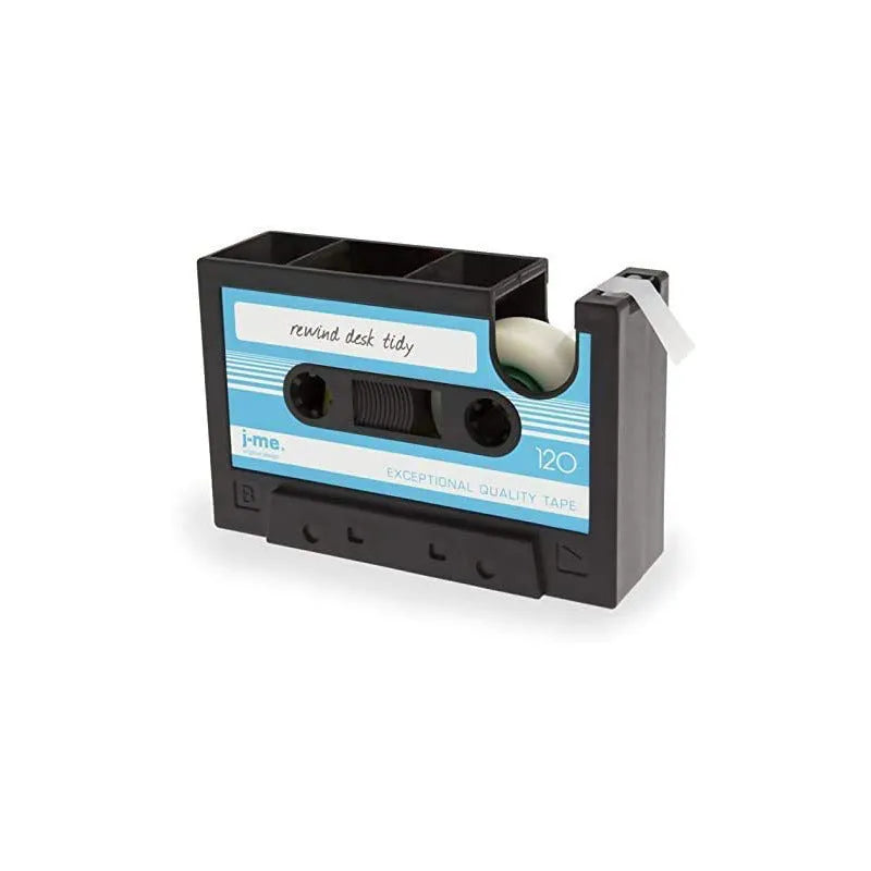 Creative plastic multifunctional pen holder storage box in blue, 17x5x11.5cm, on a desk
