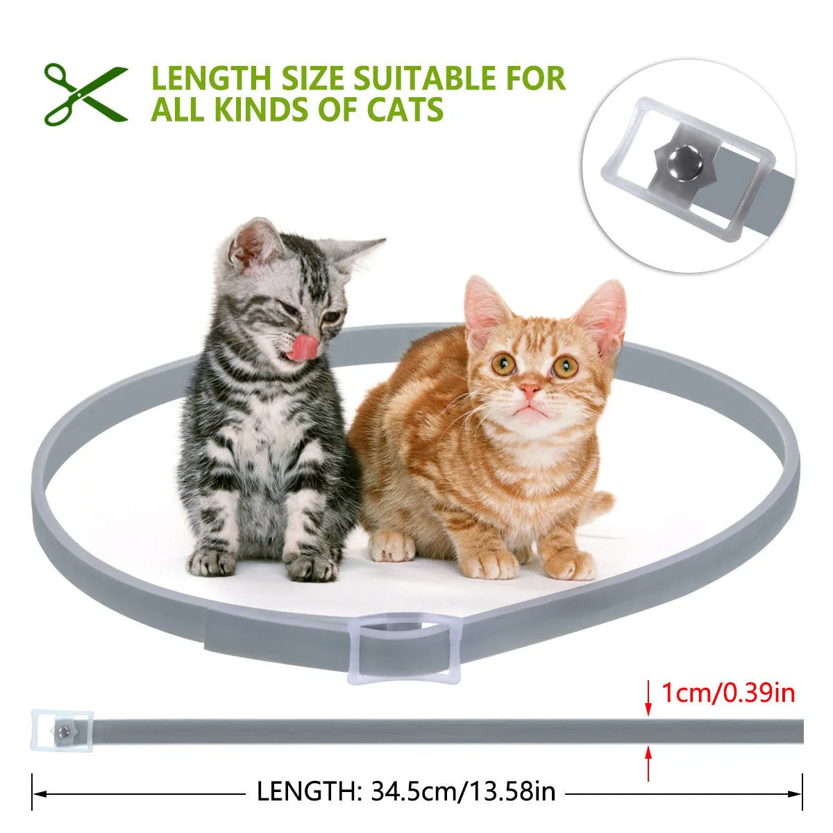 Gray TPE adjustable insect repellent pet collar for cats and dogs