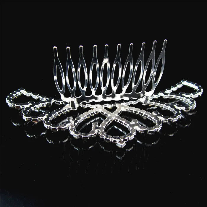 White rhinestone bridal crown headdress for women's wedding ceremony use