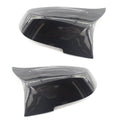 Pair of paint bright black modified horn-shaped rear-view mirror shells for BMW 3 Series and 4 Series F20 F30 models