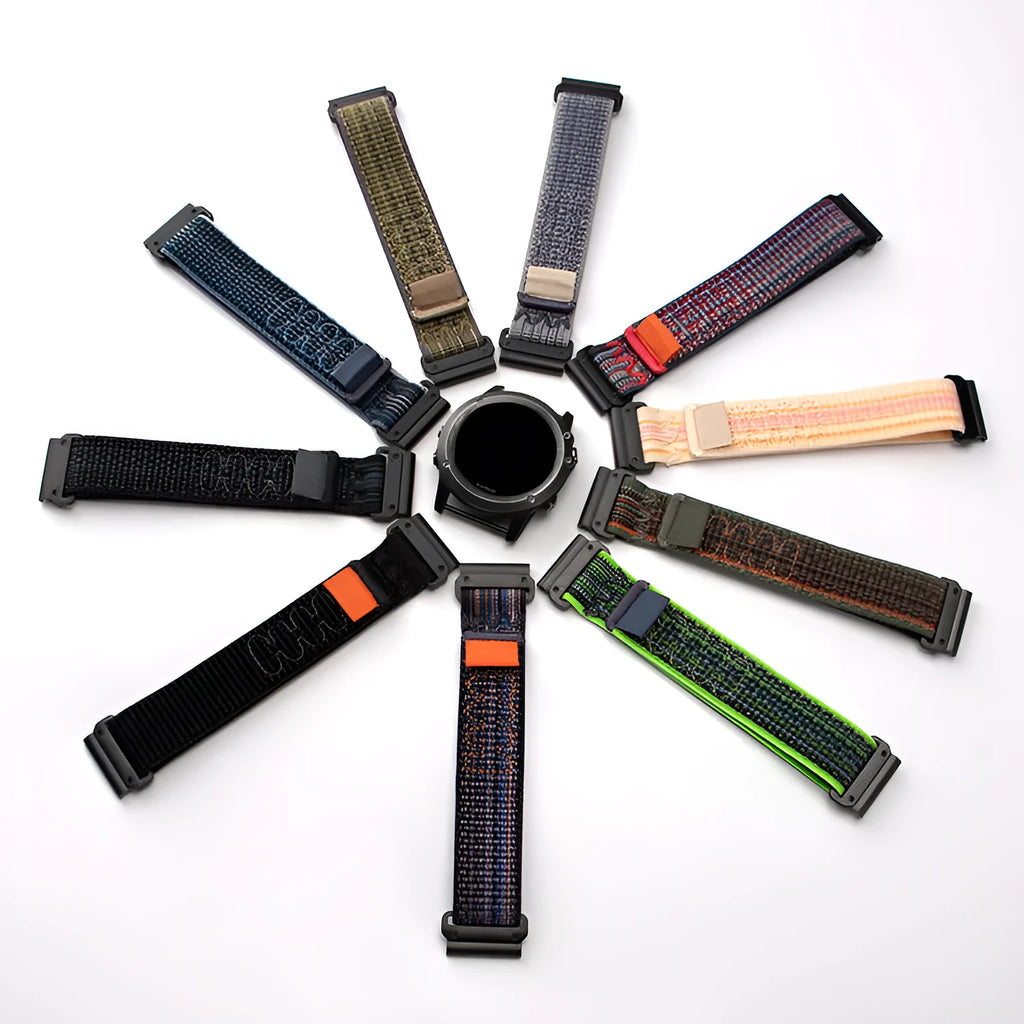 Men's Velcro cloth quick release watchband in 20mm, 22mm and 26mm widths with hook-and-loop fastening