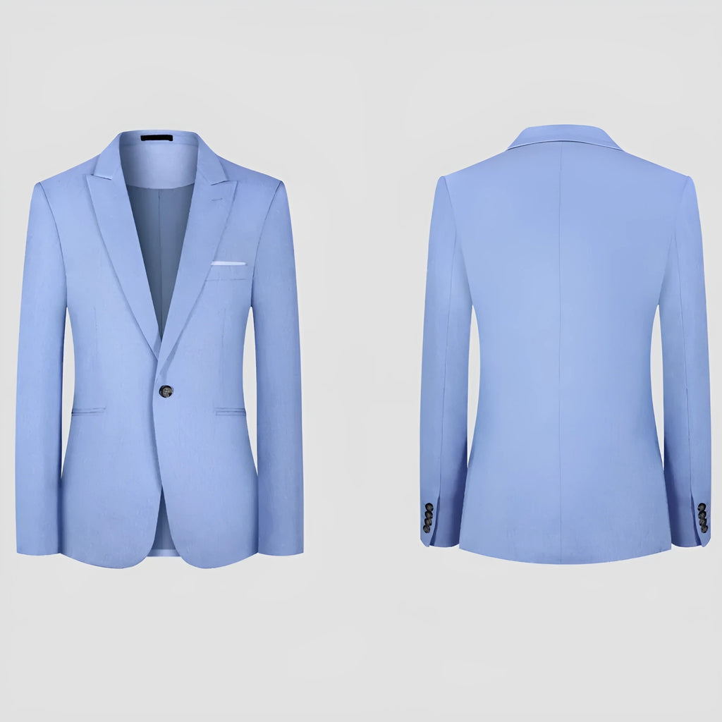 Men's light blue casual western-style suit jacket for spring and summer seasons