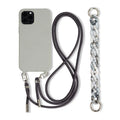 Grey lanyard TPU phone case back cover for iPhone and Samsung Galaxy models