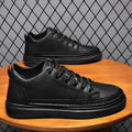 Outdoor sports board shoes Korean style solid colour black low top flat heel PU lining men size 39-44