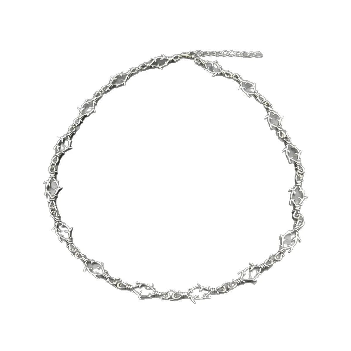 Gothic punk thorn necklace clavicle chain zinc alloy electroplated XLA160 geometric design