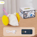 Electronic cat toy with robotic mouse design and remote control for interactive play