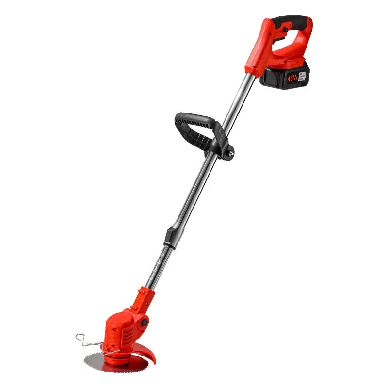 Portable 1000W weeding machine with 1300mm length for garden use, shown in bare metal finish with motor head and handle