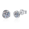Geometric gold-plated 925 sterling silver women's earrings with moissanite or zircon stone options.