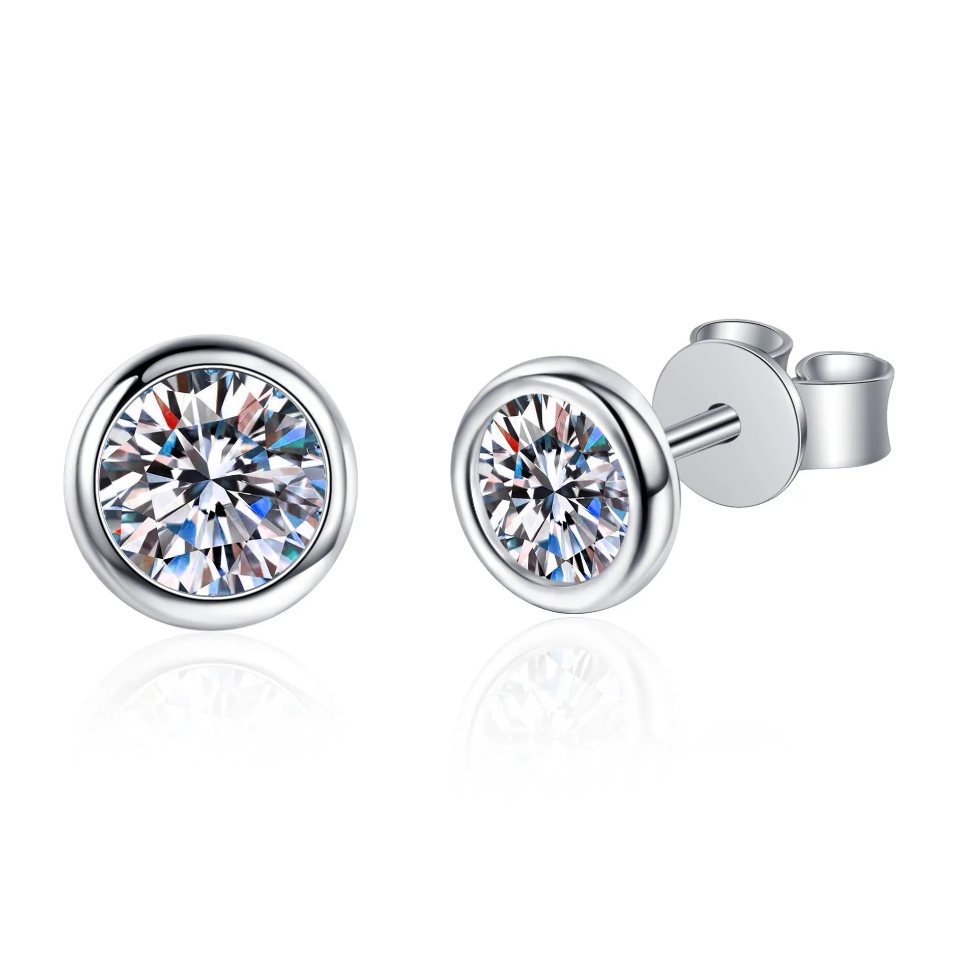 Geometric gold-plated 925 sterling silver women's earrings with moissanite or zircon stone options.