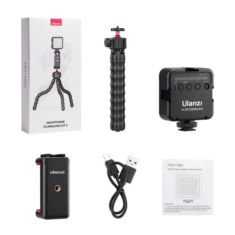 Multifunctional VLOG suite box containing a tripod and a 2985 colour set for photography and video.