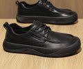 British retro brown leather casual shoes with big toe design and stitched detailing