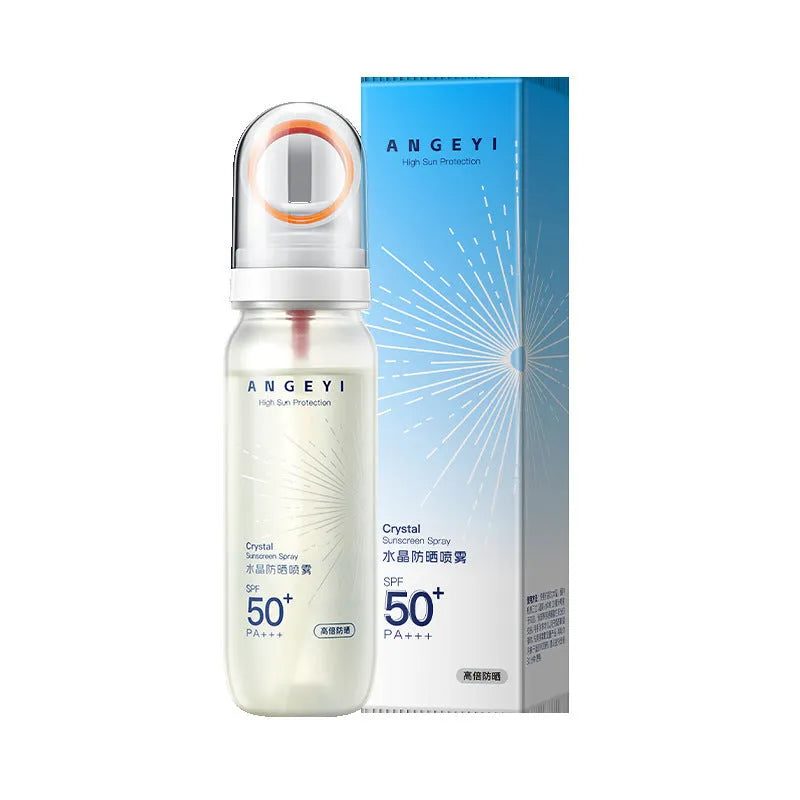 Crystal Sunscreen Spray SPF50 in 90ml spray bottle for military training UV protection
