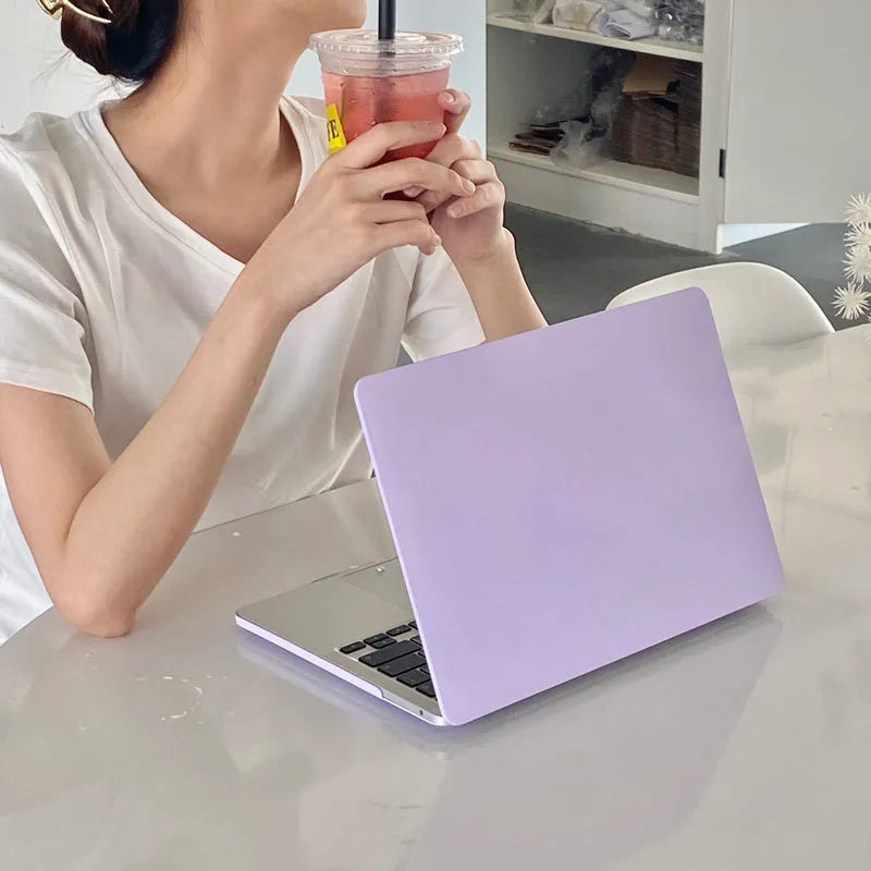 Taro mud bobo coloured hard plastic laptop shell for MacBook, simple style, clip-on design
