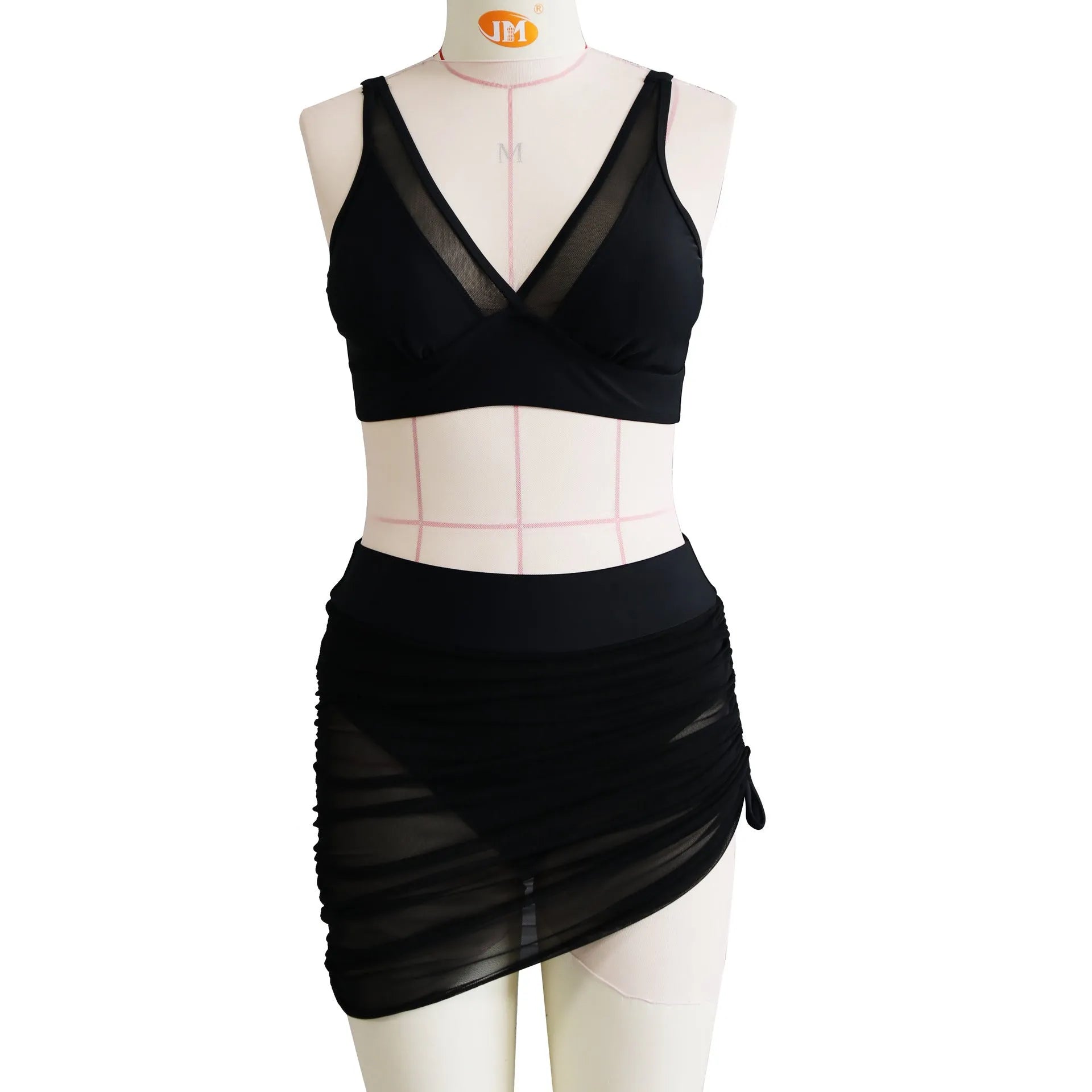 Slim fit chlorine fiber one-piece swimsuit in Black, sleeveless design, available in sizes M to XXXL