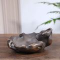 Brown mud ceramic flower pot with alien shape, 21x10x7cm, for desktop planting