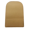 Leather seat anti-kick pad storage bag in black, protecting car seat back from kids' feet.