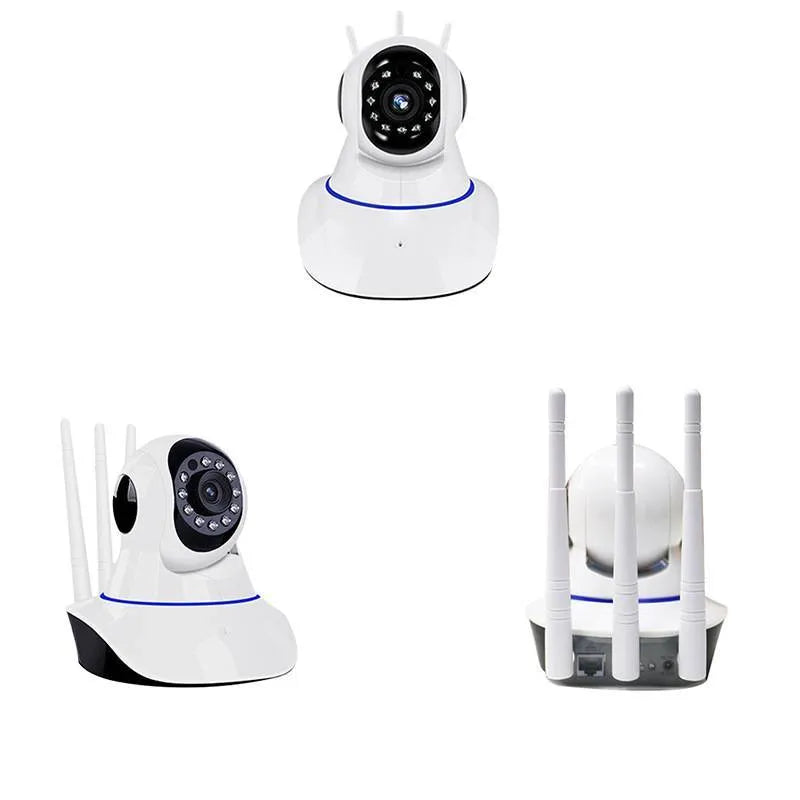 White wireless dome security camera with 2MP sensor on a flat surface.