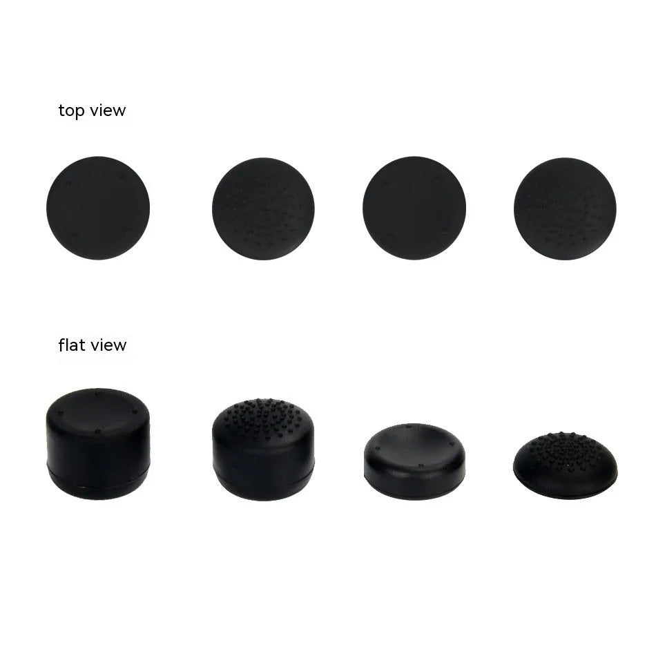Set of eight silicone mushroom-shaped joystick caps in multiple colours for PS5, PS4, and Xbox controllers