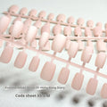 Frosted Velvet Cat's Eye 01 artificial nail set showing electroplated pattern and short ladder sizes on a card.