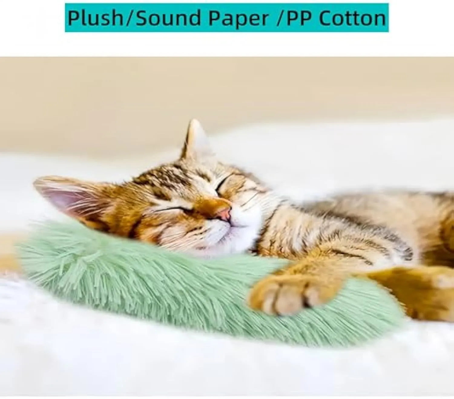 Colourful plush cat pillow toys with crinkle sound and natural catnip filling