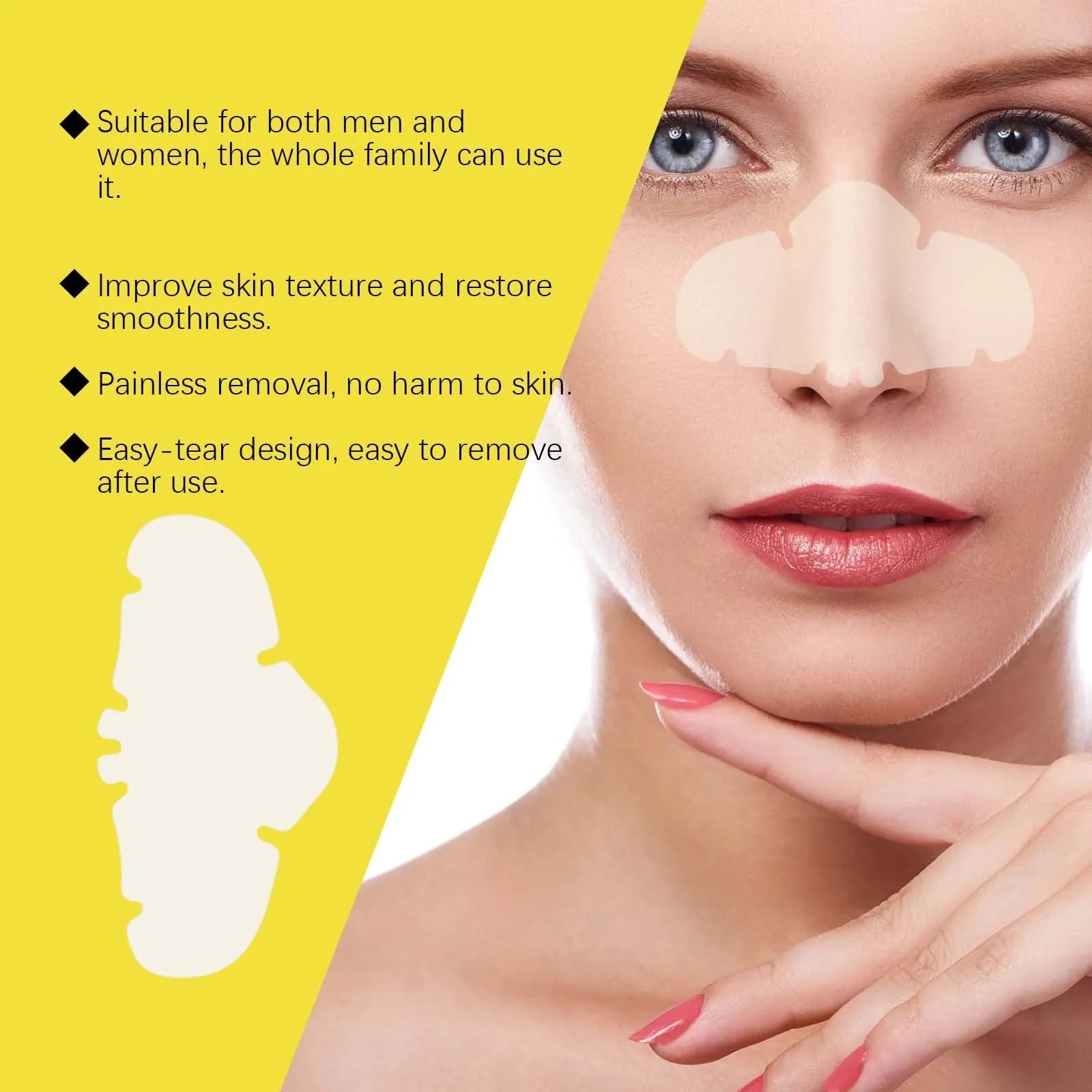 Hydrocolloid transparent nose patches for facial pore cleansing and blackhead removal