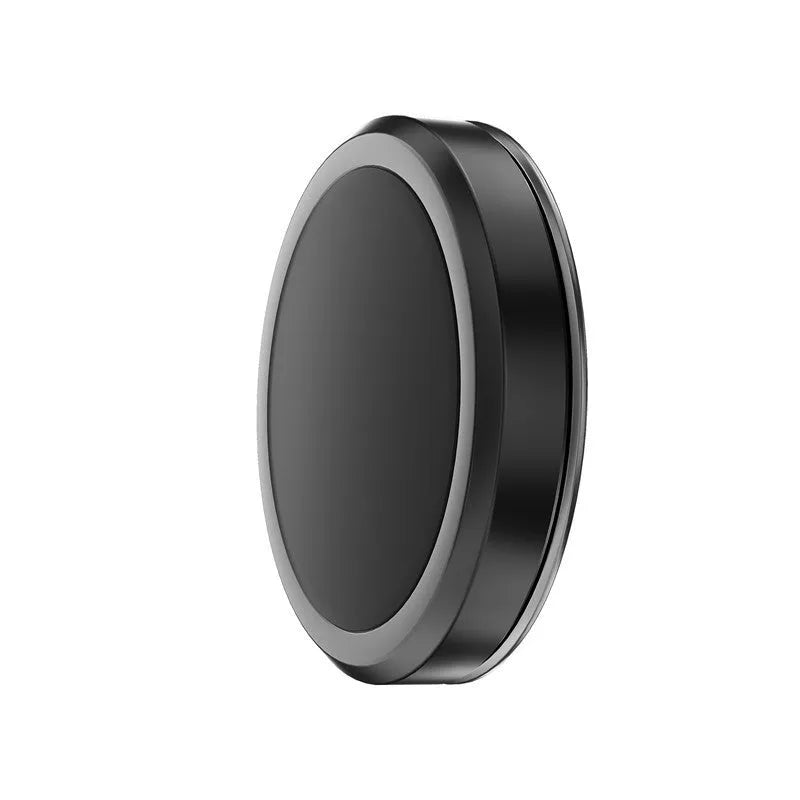 Obsidian Black alloy magnetic mobile phone holder with two magnetic plates on a desk.