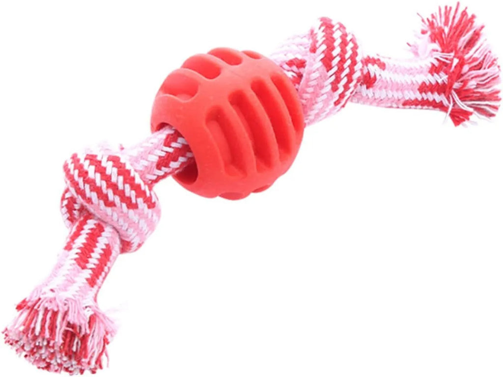 Blue dog chew toy with rope texture for cleaning teeth and protecting oral health.