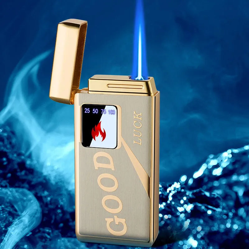 Electronic lighter with touch-screen charging interface and alloy construction in multiple colour options