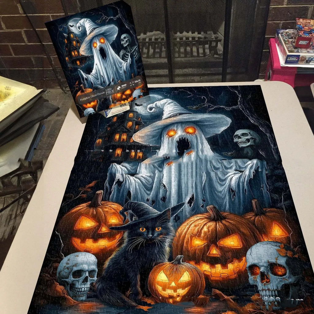 Creative ghost puzzle made of plastic for Halloween party decoration, size as shown