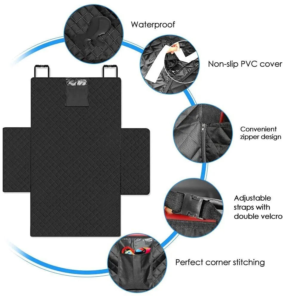 New waterproof dog car boot mat in grey 600D Oxford cloth with anti-skid net and storage bag for medium and large dogs
