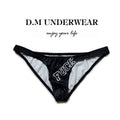 Women's low waist triangle shorts with letter design in polyester fabric