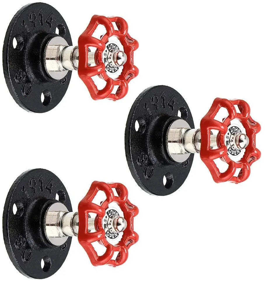 Wall-mounted metal towel rack hook with industrial water pipe design in a choice of three colours.