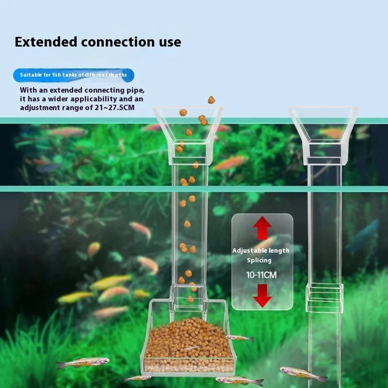 Clear plastic fish tank feeding tube set with cleaning brush and feed spoon for aquarium