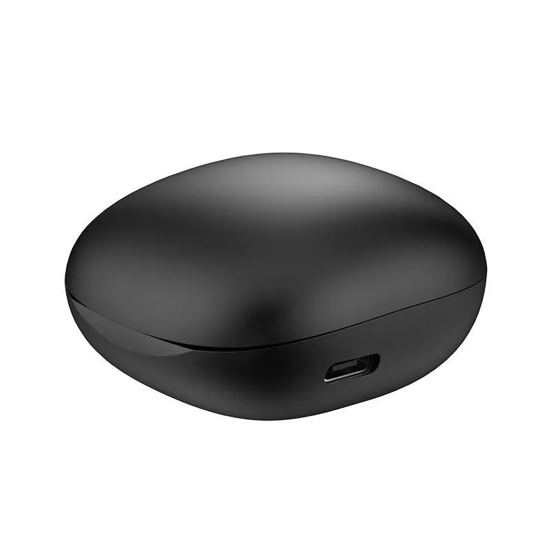 Black wireless Bluetooth translation headphones with touch controls and silicone earmuffs
