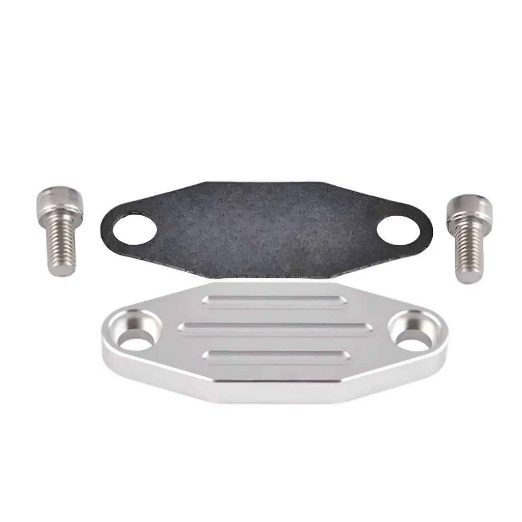 EGR removal block off board kit with 10cm x 6cm x 2cm plate and accessory set, 0.03kg