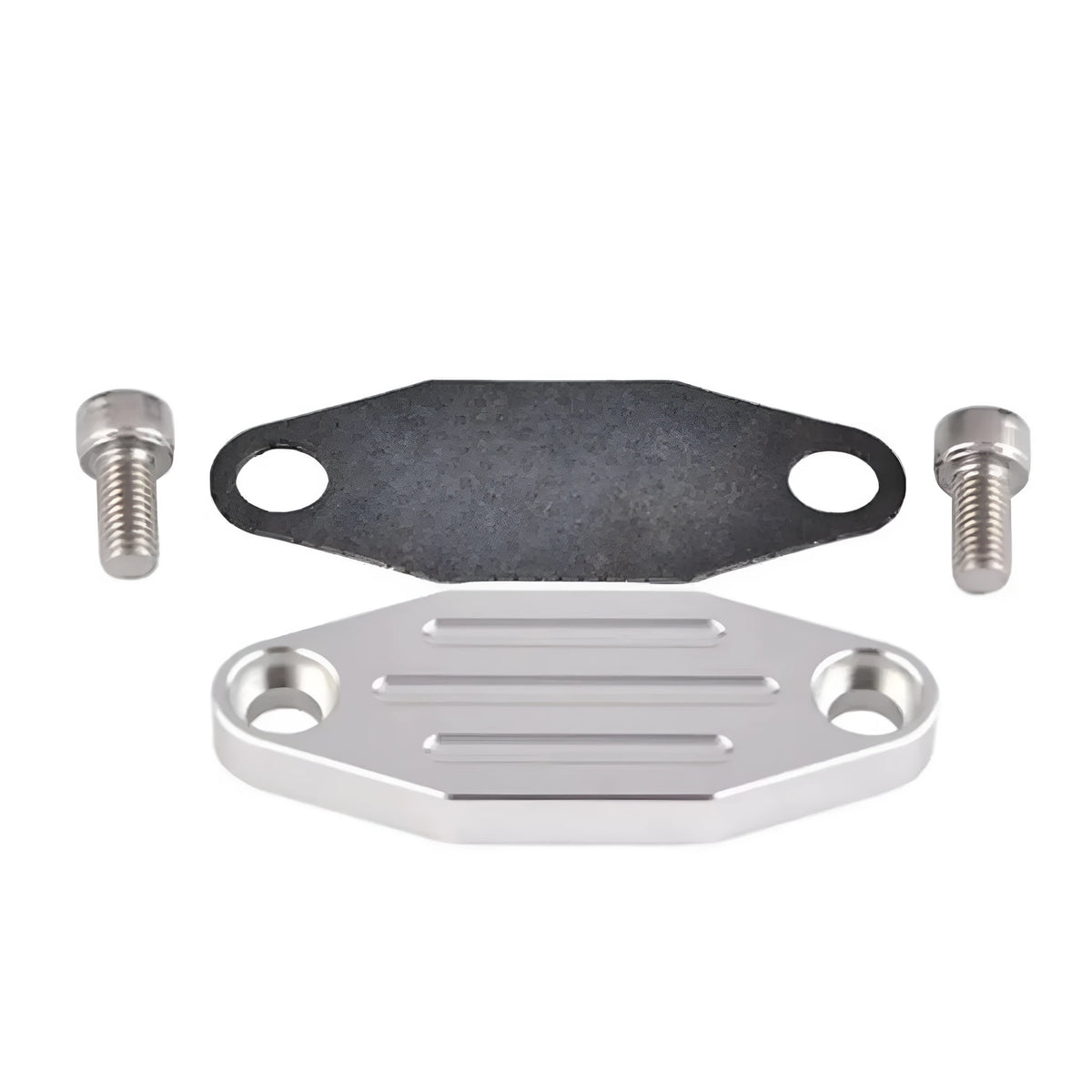 EGR removal block off board kit with 10cm x 6cm x 2cm plate and accessory set, 0.03kg