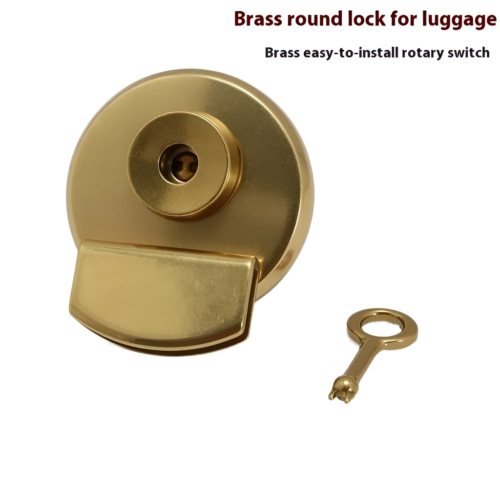 Pure copper round twist lock in brass, large round lock design for bags and cases