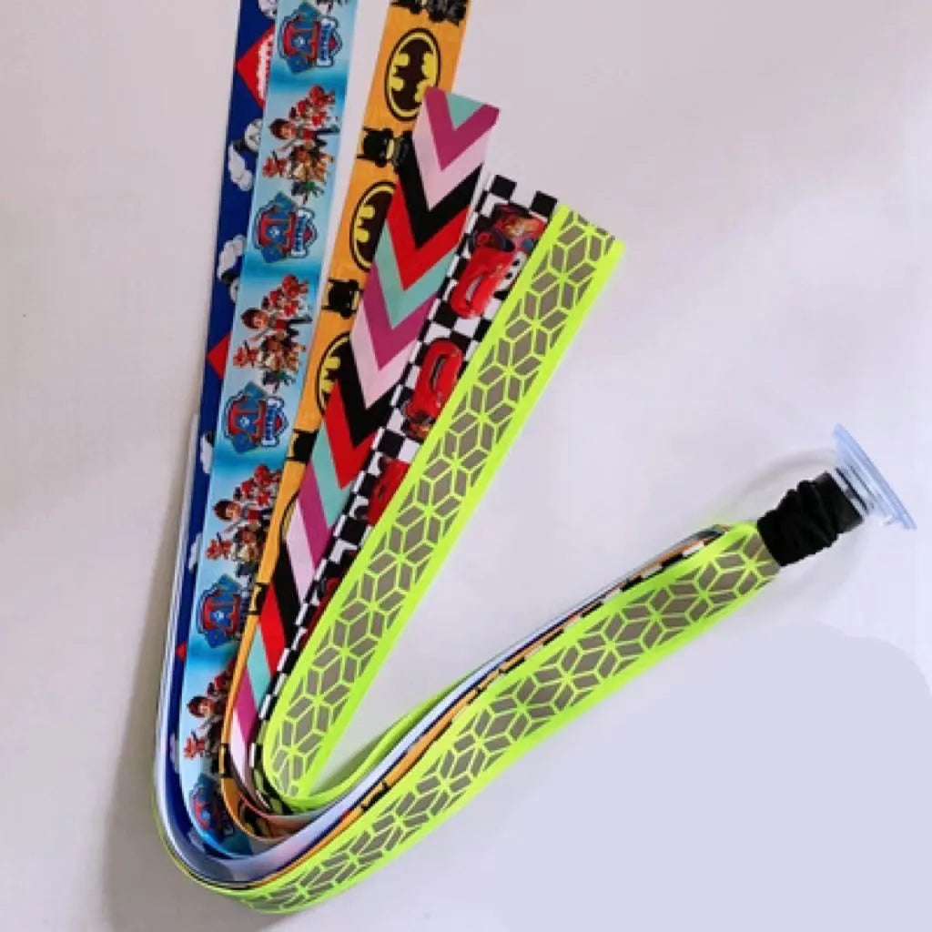 Colourful ribbon streamers for decorating a child's roller skate or ski helmet.