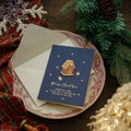 Christmas retro greeting card with simple modern design printed on special paper 95x130mm elk motif