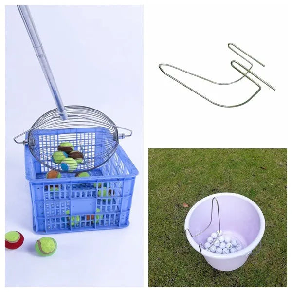 304 stainless steel golf ball picker with metallic colour for one-handed ball retrieval
