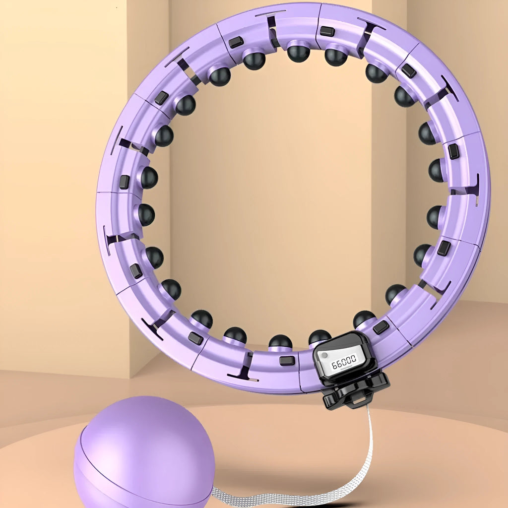 Mute intelligent counting hula hoop in purple for fitness and belly slimming