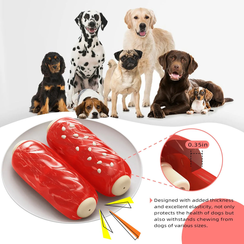 Glue Toothbrush-style plastic Molar Rod dog chew toy in a bone shape, primary colour.