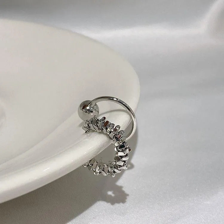 B4710 irregular frosty style ear clip double earrings for women geometric alloy