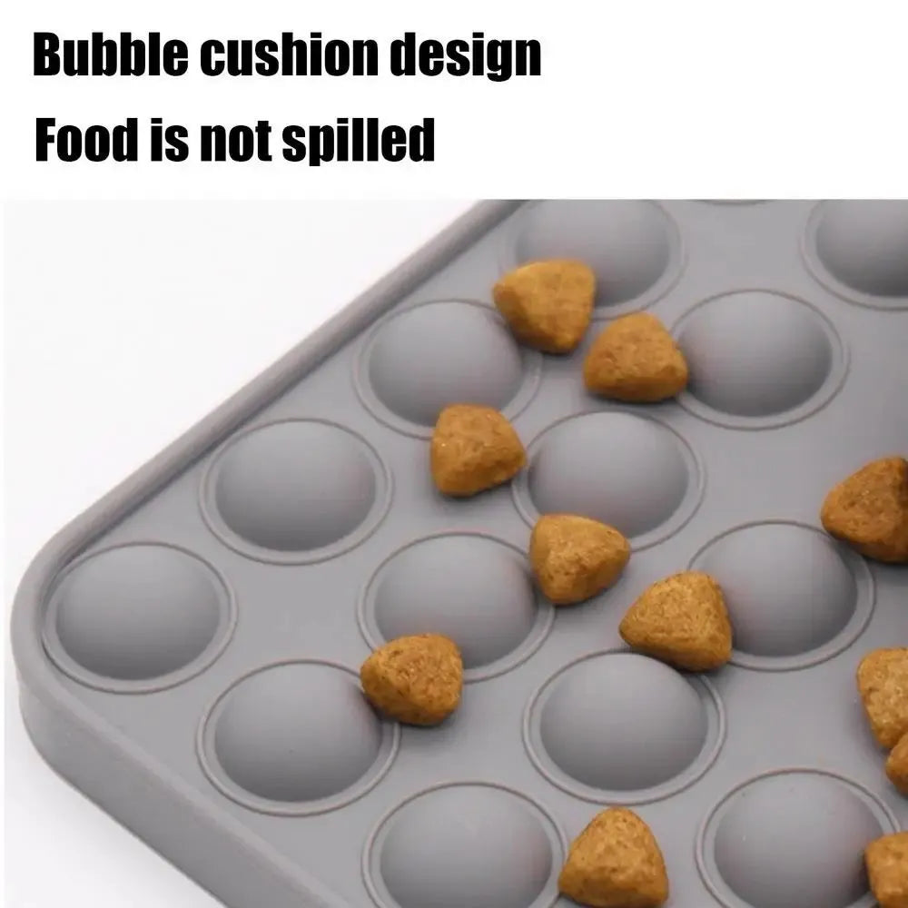 Slow feeder dog bowl lick mat with smooth texture in blue, gray, green, and red colour options