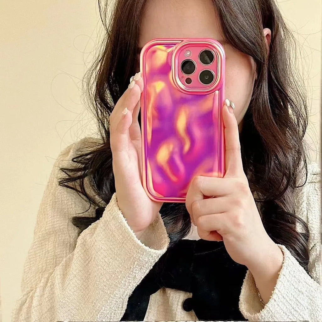 All Wrapped Creative Light meteorite pattern silicone phone case in fluorescent green for iPhone 14