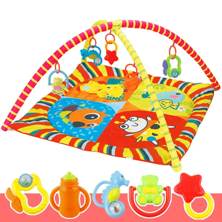 Velvet baby gymnastic rack game blanket crawling carpet for teenagers with small animal design