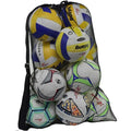 Large capacity black mesh storage bag holding footballs, basketballs, and volleyballs