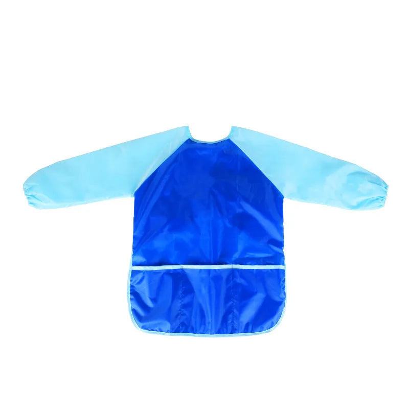Children's painting bib apron in blue polyester synthetic fibre size M for height 120cm