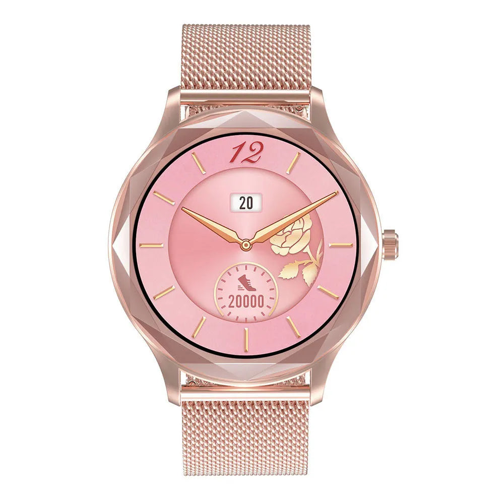 DT86 smart watch bracelet with silicone strap showing step counting and time on 1.09-inch LTPS LCD screen