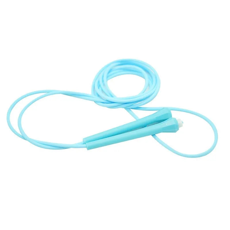 Children's PVC skipping rope 280cm long, 5mm diameter, in black, blue, red, purple, or green.